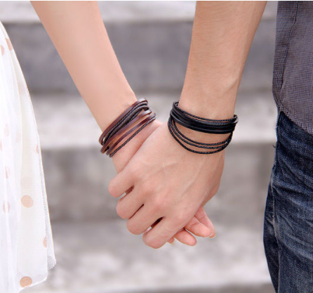 Leather Bracelets-Adjustable Multi-Strand Braided (Unisex) (Includes Power Penny of your Choice)